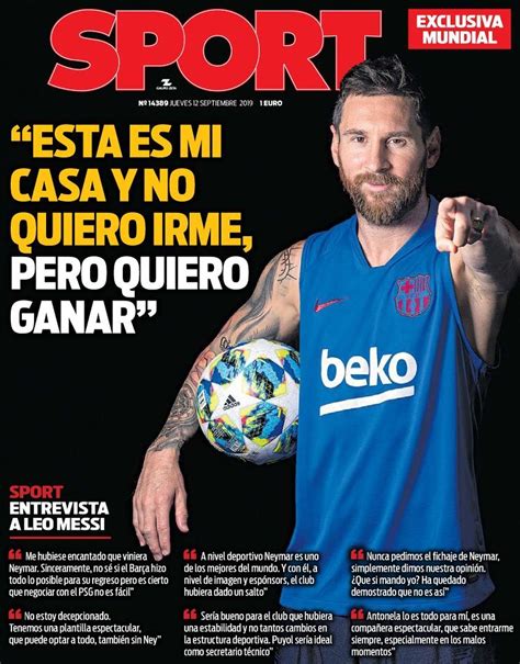 La portada del diario Sport  12/09/2019