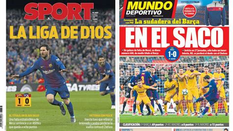 La prensa catalana ya ve al Barça campeón de Liga   AS.com