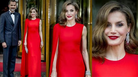 La Reina Letizia IMPRESIONANTE con un vestido rojo en el ...