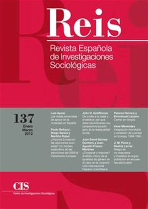 La REIS, primera revista española de sociología en índice de impacto ...