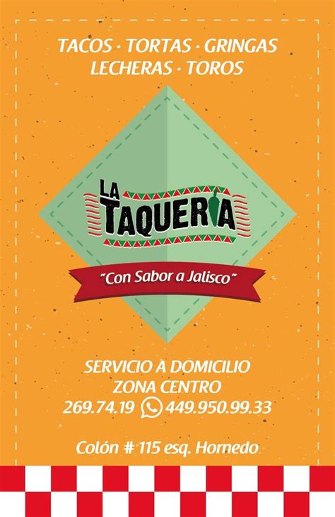 LA TAQUERÍA / Volante | Publicidad | Taquerias, Tacos y Publicidad