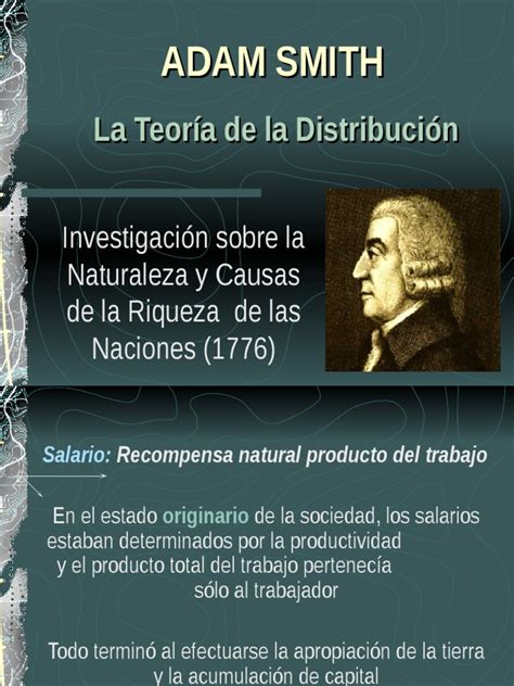 La Teoria de La Distribucion de Adam Smith | Salario ...