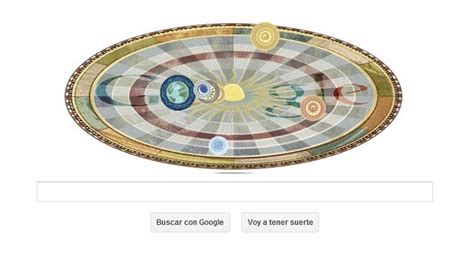 La teoría heliocéntrica de Nicolás Copérnico gira en torno a Google