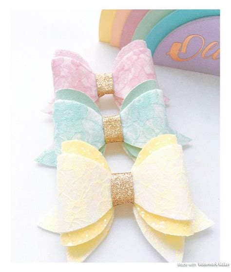 Lace hair bow pastel hair accessories party hair bow ...