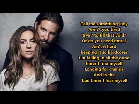 Lady Gaga Bradley Cooper Shallow Lyrics Youtube   Lady ...