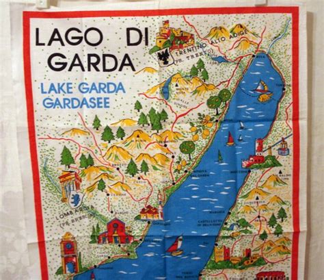 Lago di Garda Lake Garda Italy picture map souvenir tea ...