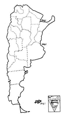 LAMINAS PARA COLOREAR   COLORING PAGES: Mapa de la República Argentina ...