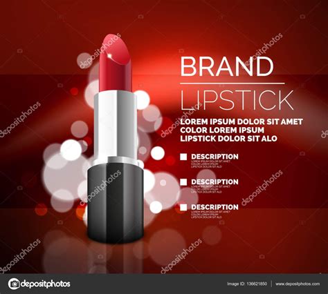 Lápiz labial cosmética publicidad fondo — Vector de stock  akomov ...