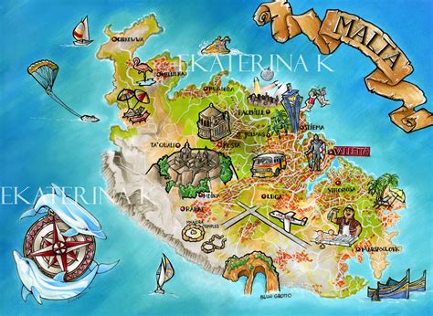 Large, Detailed Flag and Map of Malta – Travel Around The ...