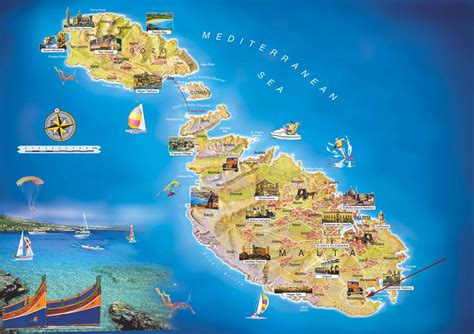 Large detailed travel map of Malta | Malta | Europe ...