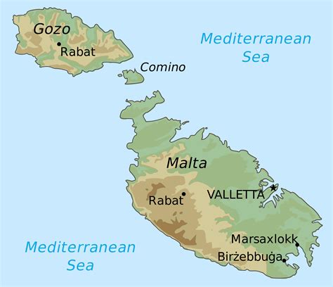 Large elevation map of Malta. Malta large elevation map ...