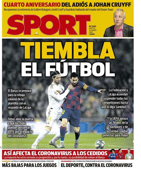 Las portadas de hoy: El Madrid buscará un 9, tiembla el fútbol ...