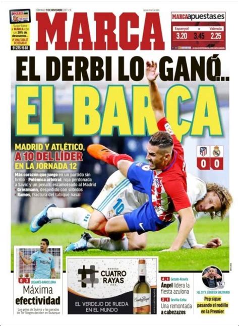 Las portadas de la prensa deportiva  19/11/2017    | Deportes | EL MUNDO