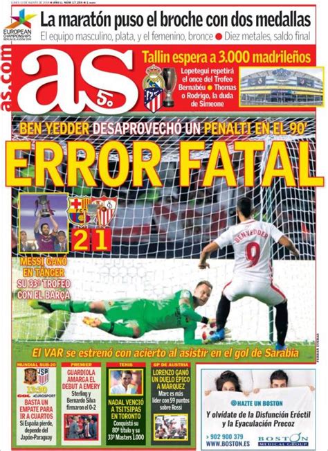 Las Portadas de la Prensa Deportiva del día de hoy, 13 08 2018 ...