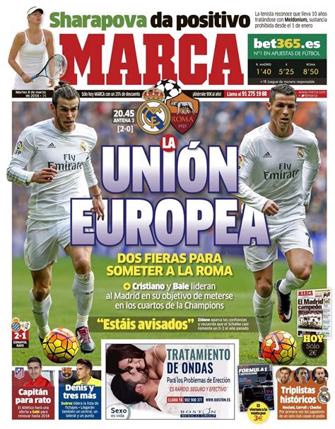 Las portadas de los periódicos deportivos en España