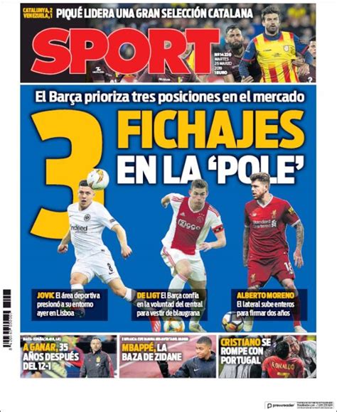 Las Portadas Deportivas 26/03/2019 | Marca, As, Sport, Mundo Deportivo