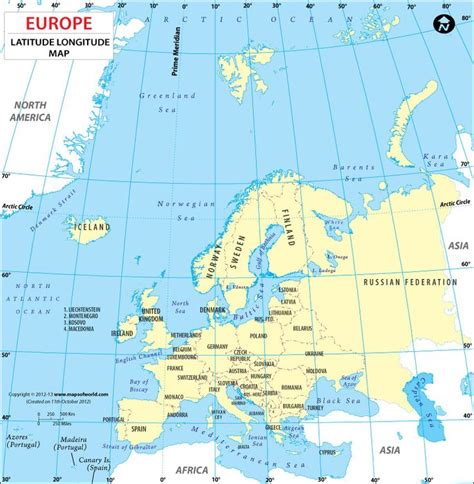Latitude and Longitude Maps of European Countries | CC ...