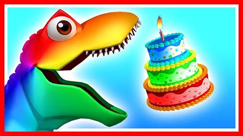Learn colors with Happy Birthday Dinosaur. While eating ...