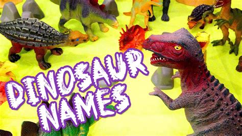 LEARN DINOSAUR NAMES with 40 pieces dinosaur play set 恐竜の ...