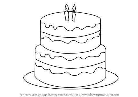 Learn How to Draw a Birthday Cake  Cakes  Step by Step ...
