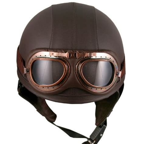 Leather Brown Motorcycle Goggles Vintage Helmets Biker ...