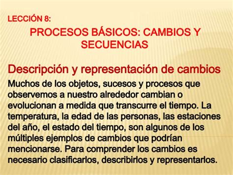 LECCION 8. PROCESOS BÁSICOS DEL PENSAMIENTO. CAMBIOS Y ...