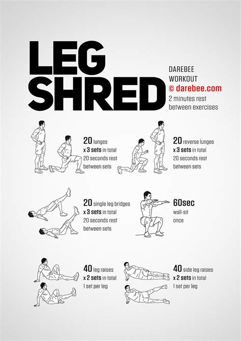 Leg Shred Workout | Shred workout, Home workout men, Leg ...