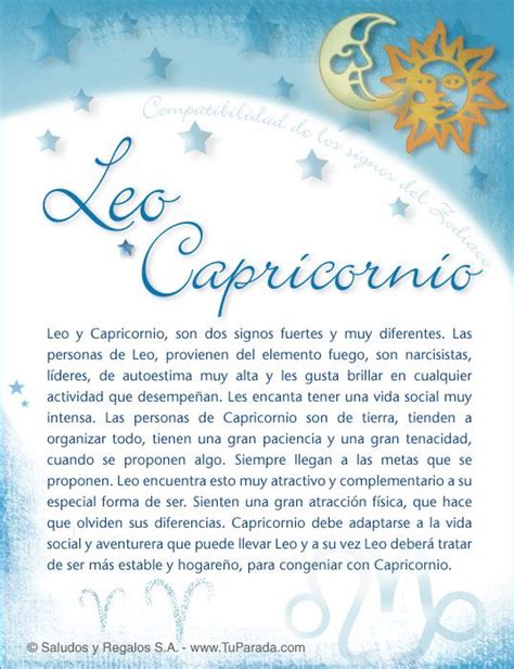 Leo con Capricornio, Compatibilidad de Leo, tarjetas ...
