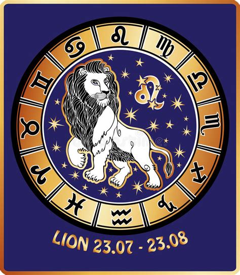 Leo Zodiac Sign.Horoscope Circle. Illustration Stock ...