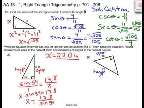 Lesson 13 1: Right Triangle Trigonometry   YouTube