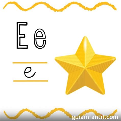 Letra E. Fichas con el abecedario para niños