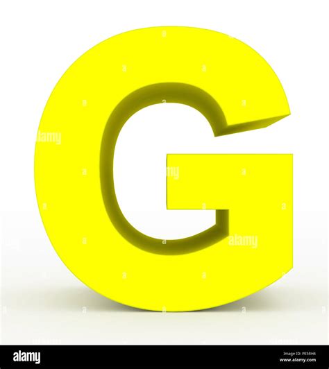 Letra G 3d limpiar amarillo aislado en blanco   3D ...