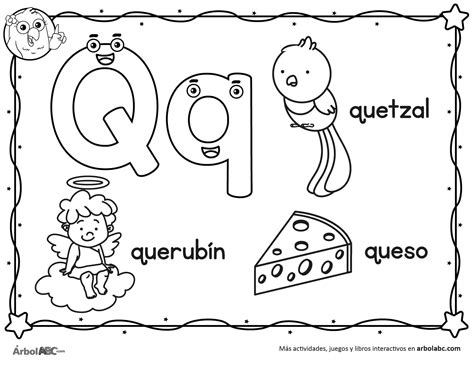 Letra Q para colorear | Árbol ABC