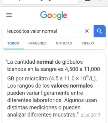 Leucocitos altos es normal ? :    Club Marzo 2019 ...