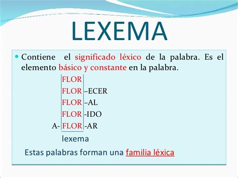 Lexema | Lenguaje | lexema con significado referencial ...
