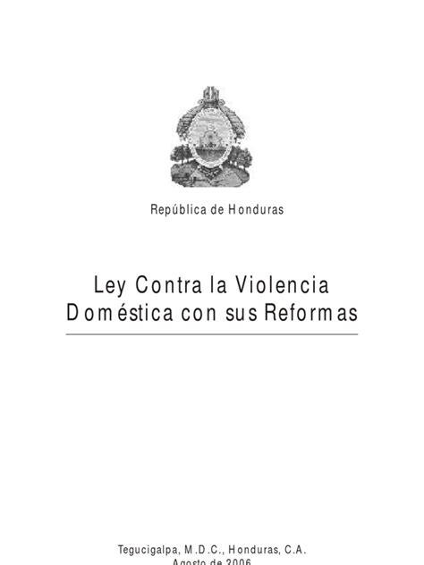 ley contra la violencia domestica con sus reformas