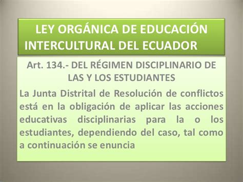 Ley organica de educacion intercultural del ecuador