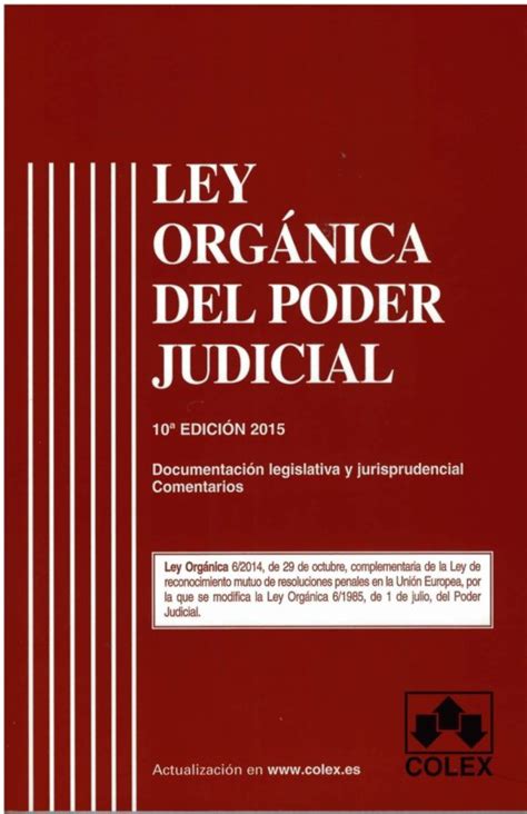 LEY ORGANICA DEL PODER JUDICIAL  10ª ED.  de SIRO ...