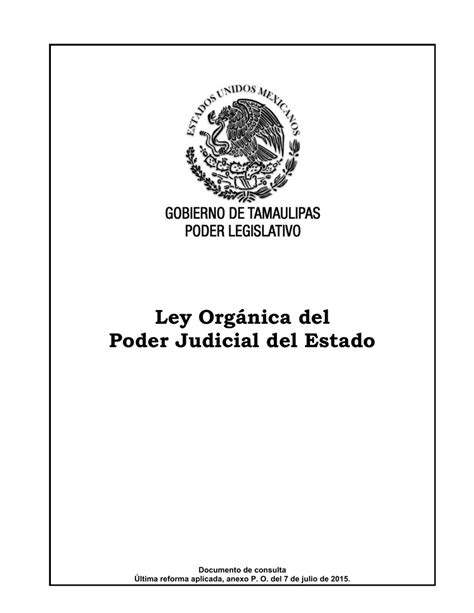 Ley Orgánica del Poder Judicial del Estado de Tamaulipas