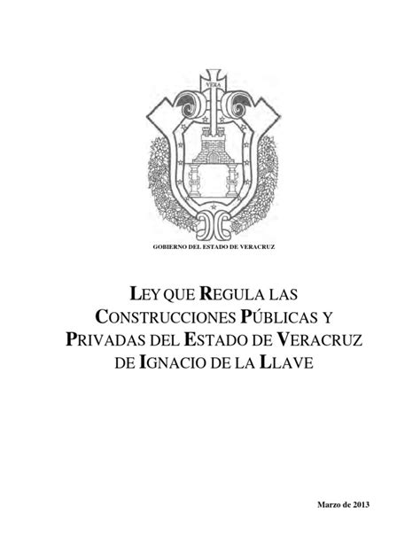 Ley Que Regula La Construccion en El Estado de Veracruz