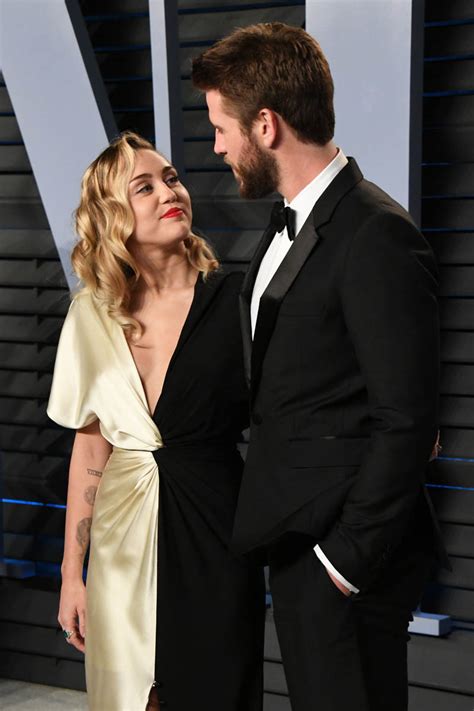Liam Hemsworth and Miley Cyrus at the VF Oscar party