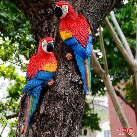 Life like Bird Ornament Figurine Parrot Model Toy Lawn ...