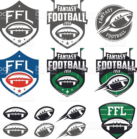 Liga de fútbol americano de fantasía, emblems etiquetas y ...