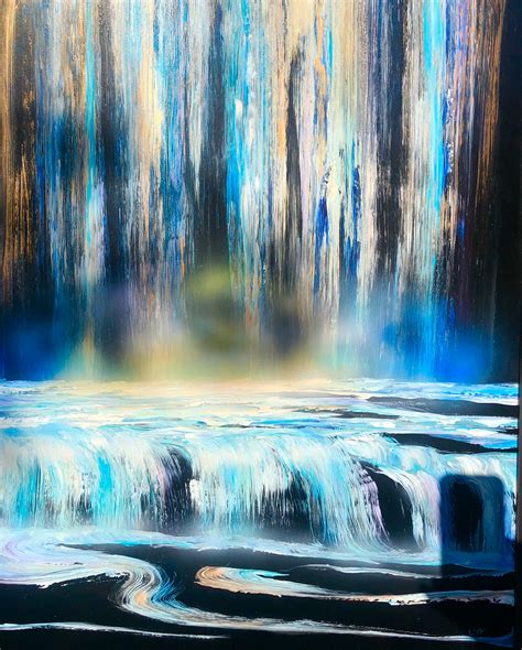 Light Falls   Glow In The Dark Painting   Glowing Art   Waterfall ...