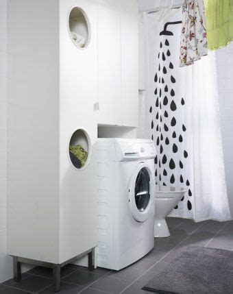 LILLÅNGEN laundry cabinet and wall cabinet built around a ...