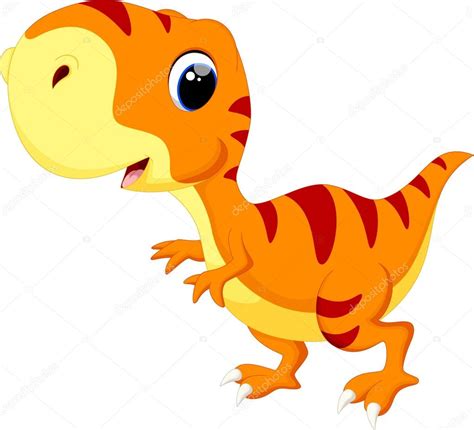 Lindo bebé dinosaurio dibujos animados vector, gráfico vectorial ...