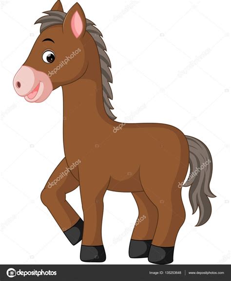 Lindo caballo de dibujos animados — Vector de stock ...