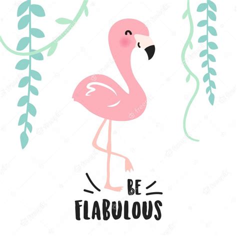 Lindo diseño de flamenco rosa de dibujos animados | Vector Premium