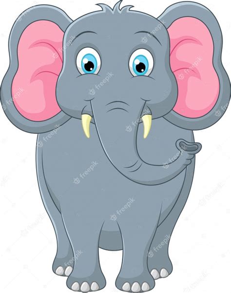 Lindo elefante de dibujos animados | Vector Premium