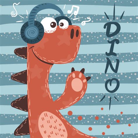 Lindos personajes de dinosaurios. ilustración de la música. | Descargar ...